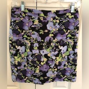 Loft printed skirt with lining. Size 2